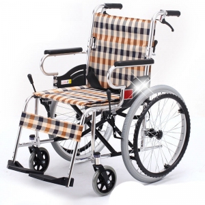 金沙js77999游戏特色器械-江苏鱼跃手动轮椅车H032C 舒适版铝合金带手刹